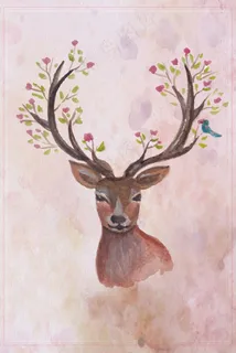 动物之手绘梅花鹿 动物之手绘梅花鹿