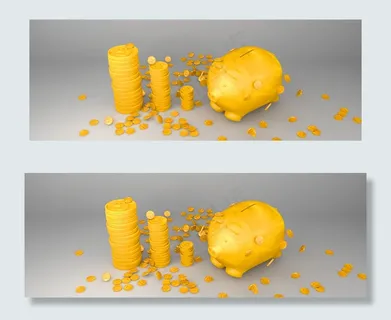 金币与小猪存钱罐金融理财配图