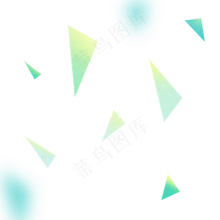 蓝绿碎片装饰图案,免抠元素