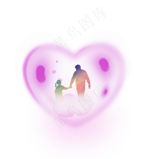 父亲节牵手背影设计素材