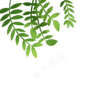 手绘水彩树叶绿色