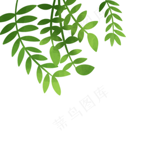 手绘水彩树叶绿色