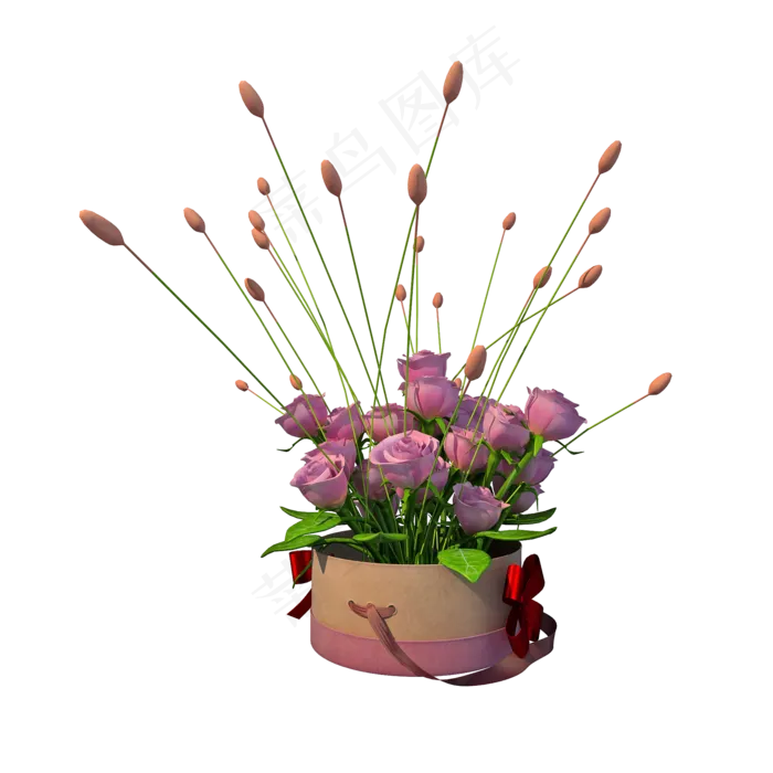 玫瑰花盒png图(2000X2000(DPI:300))psd模版下载