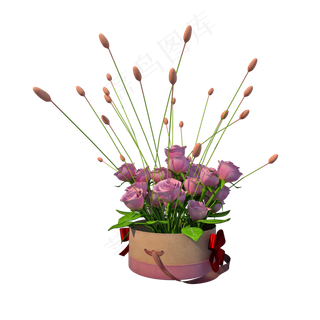 玫瑰花盒png图