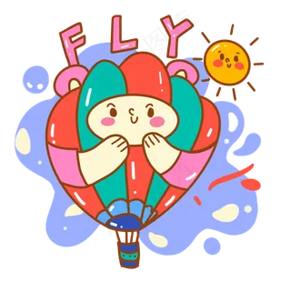 世界旅游日空中飞翔的热气球