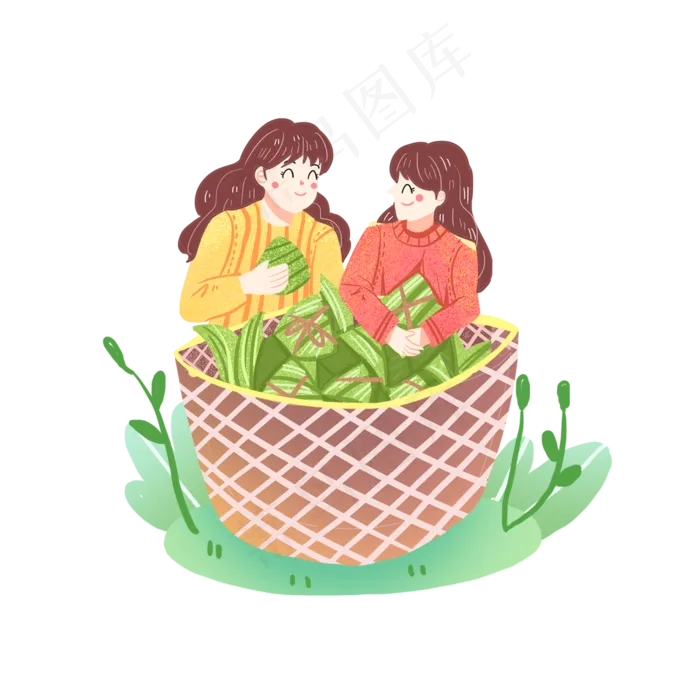 端午包粽子素材(2000X2000(DPI:300))psd模版下载