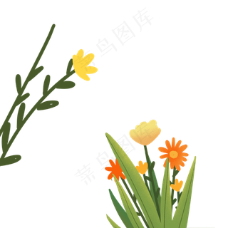 卡通春天植物鲜花下载