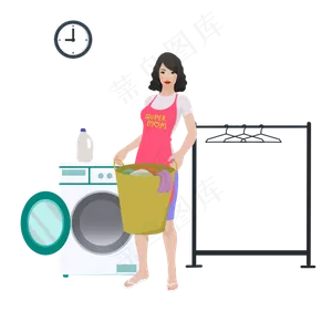 母亲节洗衣服的超人妈妈