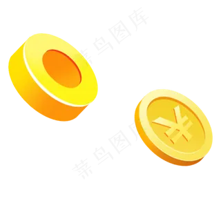 金色金币漂浮元素,免抠元素