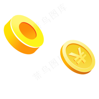 金色金币漂浮元素,免抠元素