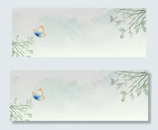 春天文艺手绘小清新banner