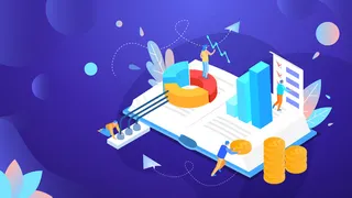 2.5D等距数据分析理财投资金融横幅配图