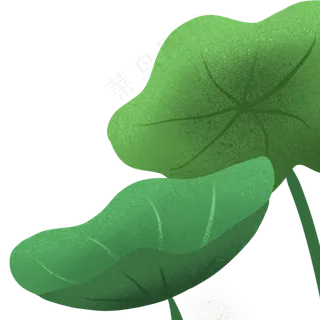 卡通的绿色叶子植物