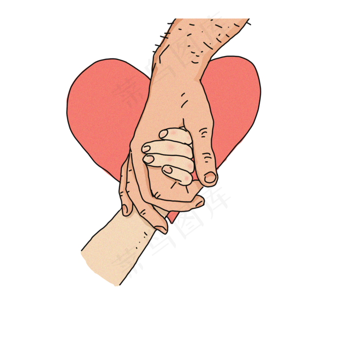 父亲节大手牵小手爱心