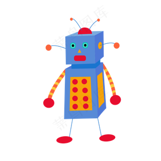 儿童玩具元素之卡通可爱机器人,免抠元素