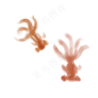 水墨金鱼素材元素