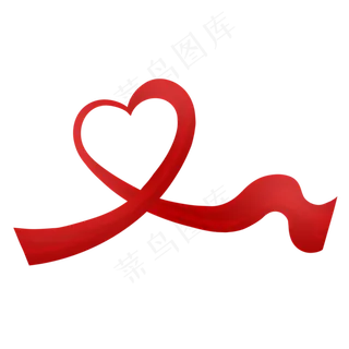 中国风爱心丝带,免抠元素