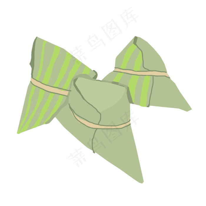 绿色的粽子手绘插画