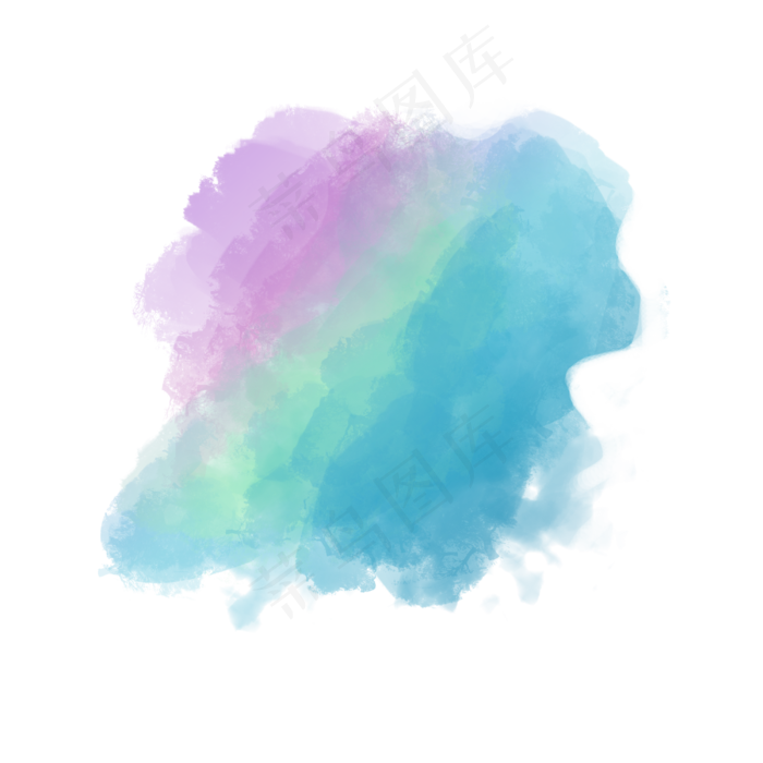 蓝紫水彩墨迹装饰(3000X3000(DPI:300))psd模版下载