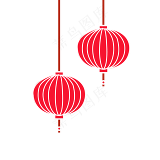 元宵节矢量红色灯笼图案,免抠元素