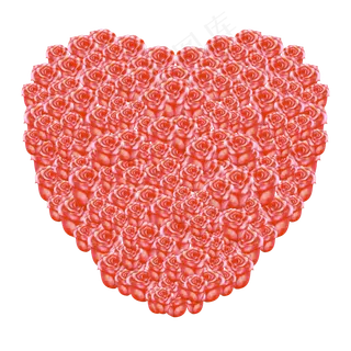 玫瑰花组成的爱心玫瑰花心形玫瑰