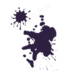 紫色喷溅颜料污渍装饰效果
