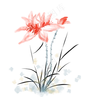 水墨荷花中国风