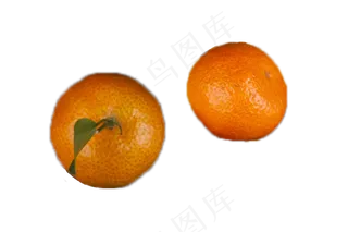 两个新鲜美味的橘子