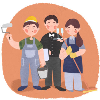 劳动节劳动人民热爱工作敬业,免抠元素