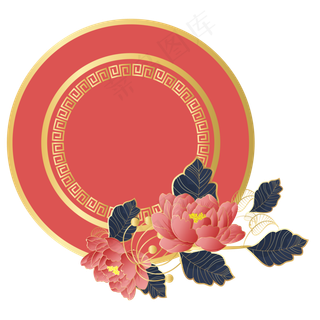 中国风花朵边框