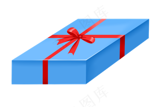 蓝色仿真礼盒,免抠元素