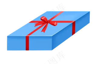 蓝色仿真礼盒,免抠元素