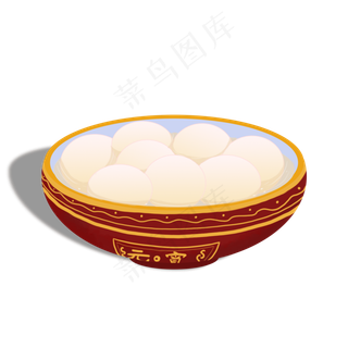 手绘汤圆卡通元素,免抠元素