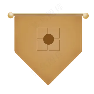 卡通矢量古风旗帜,免抠元素