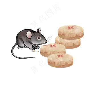 2020鼠年生肖水墨子鼠糕点,免抠元素