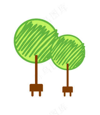 植树节树苗手绘