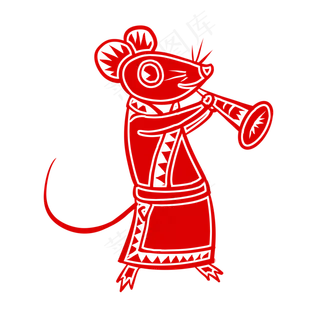 2020鼠年新年吹喇叭老鼠,免抠元素