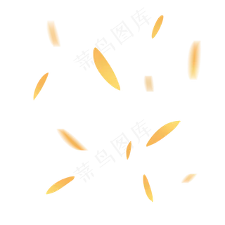 秋天黄色唯美花瓣,免抠元素