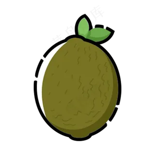 mbe风格水果果蔬猕猴桃手绘插