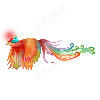 神鸟凤凰七彩PNG涅槃,免抠元素