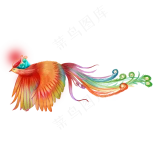 神鸟凤凰七彩PNG涅槃,免抠元素