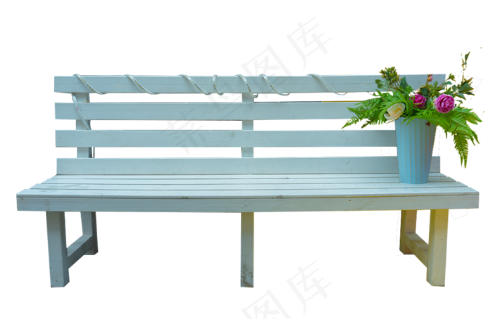 好看的白色公园长椅