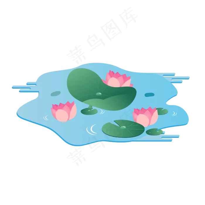 矢量卡通粉色莲花(4167*4167px 300 dpi )ai矢量模版下载