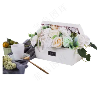 节日礼品白色花盒