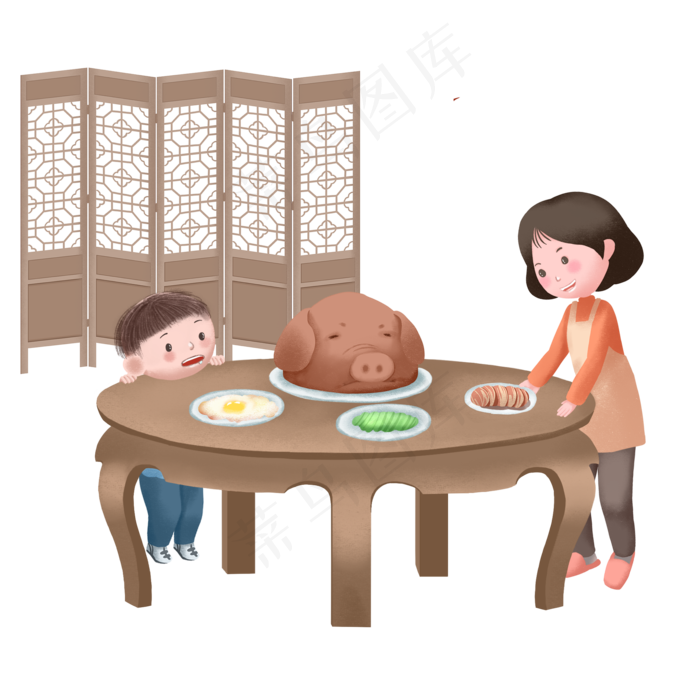 二月二龙抬头美食,免抠元素