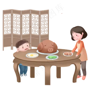 二月二龙抬头美食,免抠元素