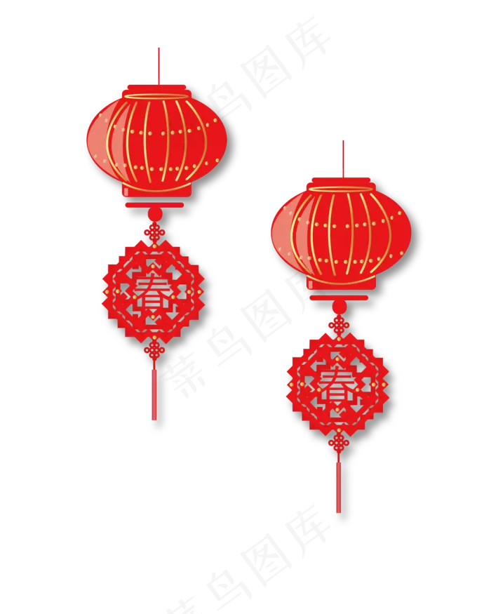 矢量手绘中国挂饰,免抠元素(2000*2500px)ai矢量模版下载