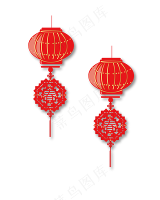 矢量手绘中国挂饰,免抠元素