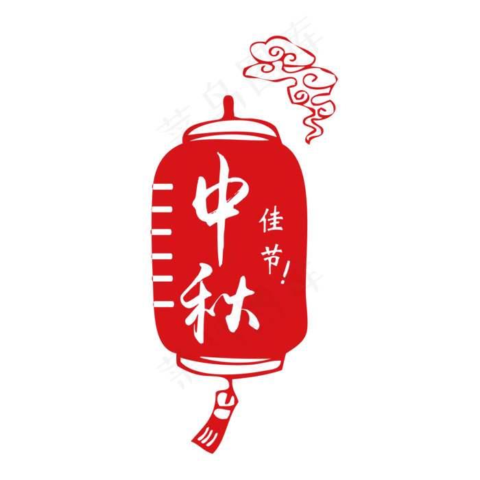 浓情中秋灯笼剪纸中秋装饰元素中,免抠元素(2001*2001px 72 dpi )ai矢量模版下载