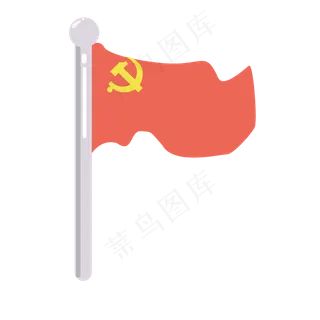 建军节建党节单个旗帜简洁手绘